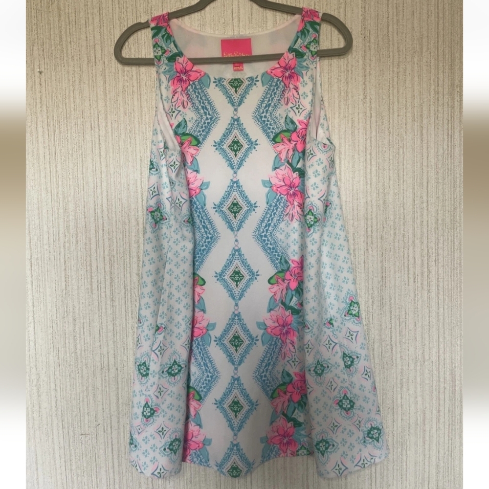 Lilly Pulitzer Large Jackie Shift Dress Resort White Girls Bestfriend Floral